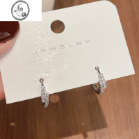 JiMi气质高级感几何锆石耳圈女夏季2022年新款潮小众设计耳钉耳环耳扣