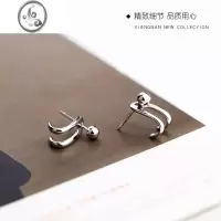 JiMi养耳小巧耳钉女日韩时尚简约耳环个性后挂式C形网红ins港风耳饰潮