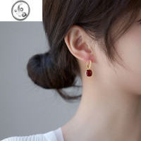 JiMi[银银耳钉]秋冬红色耳坠耳环女过年复古小众设计高级耳扣耳饰