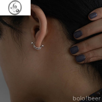 JiMibolo港风螺丝拧扣chic镂空耳环女小众设计轻奢耳骨钉气质耳钉耳饰