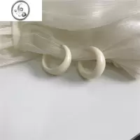 JiMi黄色+奶白色耳圈~ins小众耳饰气质耳钉女个性2023年夏季新款耳环