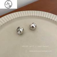 JiMi轻奢高级感金属圆球耳环女夏2023年新款潮小众设计感气质简约耳钉