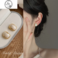 JiMi「清晨的薄雾」滴油气质温柔耳饰女无耳洞蚊香盘耳夹耳钉复古夏天