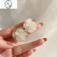 JiMi奶白色花朵耳钉气质网红韩国耳环小众设计高级感ins风百搭耳饰女