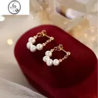 JiMi[巷南]925银银珍珠耳钉女轻奢耳环2023年新款潮高级感耳饰2021