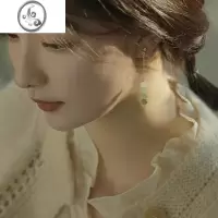 JiMi复古渐变和田耳钉耳环女汉服古风新中式旗袍饰品无耳洞蚊香盘耳夹