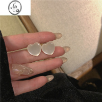 JiMi白月光猫眼石光泽桃心超仙耳环女韩国高级感百搭法式耳钉耳饰耳夹