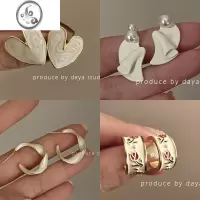 JiMi藏不住的高级感 法式复古爱心滴油耳环 轻奢小众设计简约气质耳钉