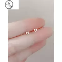 JiMi迷你养耳洞耳钉女925银银简约小巧气质爱心睡觉不用摘耳环耳骨INS