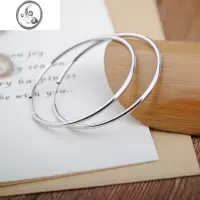 JiMi光面耳圈圈925银银针大耳圈防过敏欧美极简耳环夸张耳钉耳坠女款