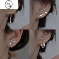 JiMi925银耳环女耳扣2023年新款小众设计高级感耳坠耳钉耳圈耳饰秋冬