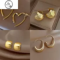 JiMiS925银针金属爱心耳环简约冷淡风耳钉高级感法式小众秋冬百搭耳饰