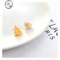 JiMi可爱耳夹无耳洞女奶酪煎蛋日系少女甜美蚊香盘耳饰学生耳钉