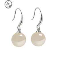 JiMi玛瑙耳环925银银玉质耳钉2022年新款潮气质耳饰翡翠耳坠