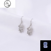 JiMi925银银耳钩平安锁耳环女小众设计耳钉高级轻奢耳坠名族风耳饰ins