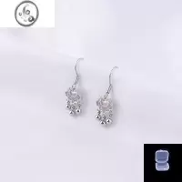 JiMi925银银耳钩平安锁耳环女小众设计耳钉高级轻奢耳坠名族风耳饰ins