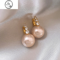 JiMi2023年新款粉色珍珠耳环女小众设计高级感轻奢法式耳钉耳饰