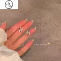 JiMi超闪星星锆石耳钉女气质小众设计高级感耳环耳饰无耳洞蚊香盘耳夹
