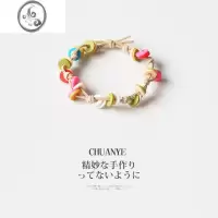 JiMi彩片编织头绳2023年新款气质发绳手链日韩小众皮筋女扎头发圈