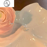 JiMi彩色蝴蝶耳钉女轻奢小众耳环2023新款高级感耳饰无耳洞蚊香盘耳夹