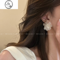 JiMi森系亚克力花朵耳环2023新款轻奢高级感耳饰女夏绿色花瓣耳钉