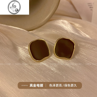 JiMi法式复古耳环女2023新款耳钉轻奢小众设计感气质高级耳饰耳夹