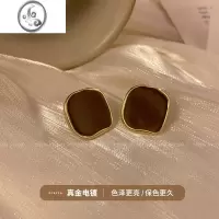 JiMi法式复古耳环女2023新款耳钉轻奢小众设计感气质高级耳饰耳夹