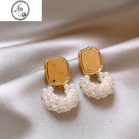 JiMi法式珍珠耳环女轻奢气质高级感耳钉小众设计独特2023新款耳饰