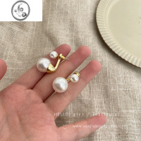 JiMi高级感法式珍珠耳环女秋冬耳钉小众设计感时尚气质网红冷性风耳饰