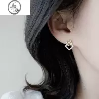 JiMi几何s925银银耳环小众设计高级感耳钉耳饰女个性2023年新款潮洋气