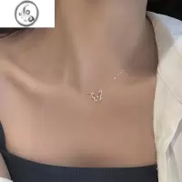 JiMiS925银银蝴蝶项链女款2023新款锁骨链轻奢小众高级设计感吊坠