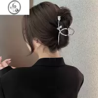 JiMi小王子的玫瑰花抓夹高级感金属大号鲨鱼夹发抓气质小众法式发夹女
