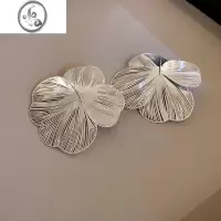 JiMi夸张大花朵耳环2023新款珍珠耳钉女小众设计感气质名媛耳饰