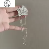 JiMi新款法式花朵蝴蝶结长款流苏设计感耳钉女新娘耳环婚纱结婚耳饰