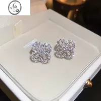 JiMi闪钻花朵耳钉女高级感耳环2023新款轻奢小众设计小香耳饰耳坠