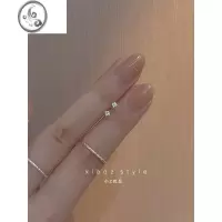 JiMi小巧精致菱形s925银银耳环方形锆石耳骨耳钉女士睡觉不用摘养耳洞