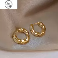 JiMi耳环女轻奢耳扣小众设计高级感耳饰2023年新款耳钉金色素耳圈