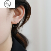 JiMi999银银钻石耳钉女2022年新款潮养耳洞耳饰男小众设计感925耳环夏