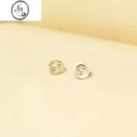 JiMi金硅胶耳堵银银耳扣防滑耳钉防掉扣后塞防过敏超紧耳塞DIY耳饰