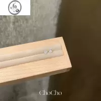JiMichocho/S999通体银银养耳洞彩色锆石耳钉女防过敏小巧耳骨钉耳饰