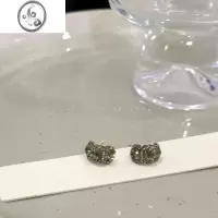JiMi复古风精致黑色锆石耳钉女轻奢小众设计感耳饰简约气质高级感耳环