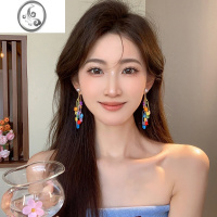 JiMi元气糖果!彩色别针星星珍珠耳环小众设计夏多巴胺独特耳钉女耳饰