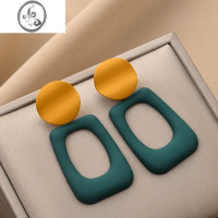 JiMiS925银针绿色复古耳环2023年新款潮网红高级感耳坠耳饰港风耳钉女