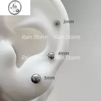 JiMiRain Storm双球钛钢耳骨钉女欧美个性朋克风耳钉简约叠戴潮酷耳饰