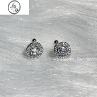 JiMiRain Storm爆闪方形满钻耳蜗钉轻奢大钻ins潮耳钉小众高级耳骨钉