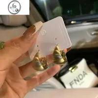 JiMi金属风拉丝设计耳饰网红2022高级感吸睛耳环大圆脸适合的耳钉