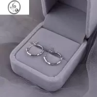 JiMi925银银耳扣耳环高级轻奢小众设计耳圈耳扣耳钉圆圈不规则液态ins