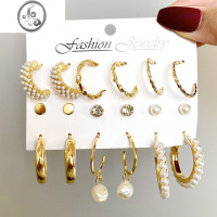 JiMi金色耳环女春夏2023年新款潮耳坠轻奢小众耳圈高级感耳钉耳饰组合