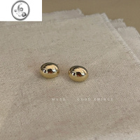 JiMi金色豆豆耳环小众银色金属耳饰高级感简约耳钉女无耳洞蚊香盘耳夹