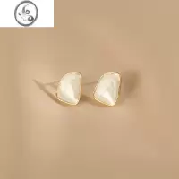 JiMi绿色耳环小众设计感高级气质耳饰女夏季小清新滴油几何耳钉